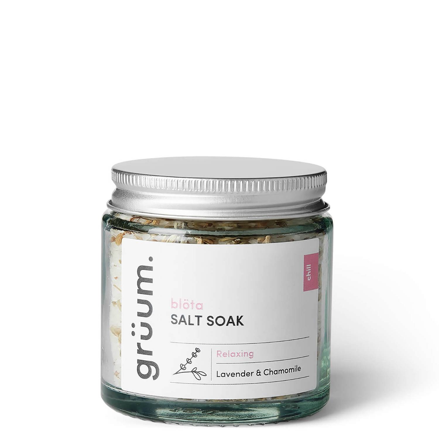 grüum blöta Lavender and Chamomile Bath Salt Soak 120g