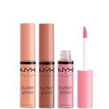 NYX Professional Makeup Butter Gloss Lip Gloss Trio - Praline, Éclair and Fortune Cookie