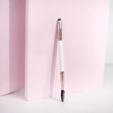 Brushworks White and Gold Brow Duo Brush