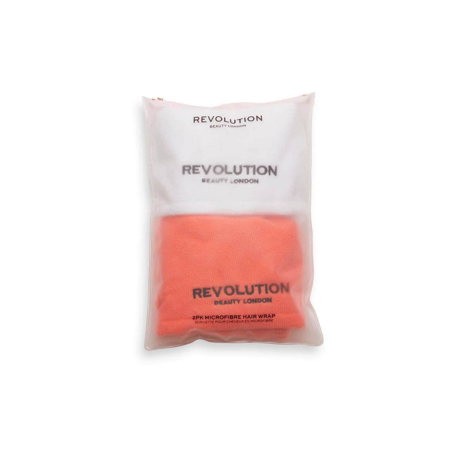 Revolution Haircare Hair 2pk Microfibre Hair Wrap White/Coral