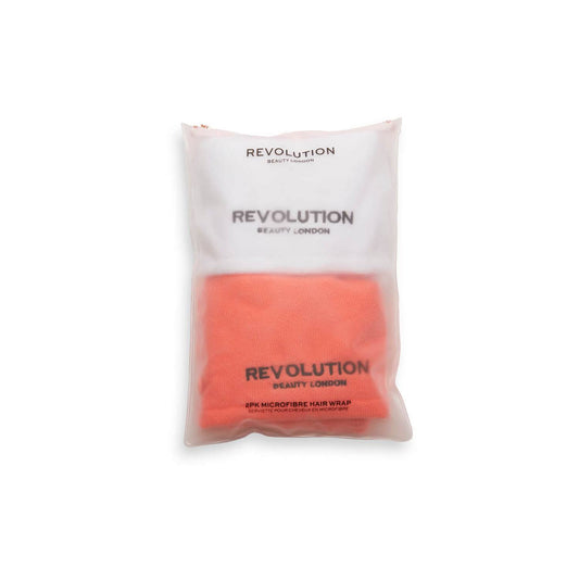 Revolution Haircare Hair 2pk Microfibre Hair Wrap White/Coral