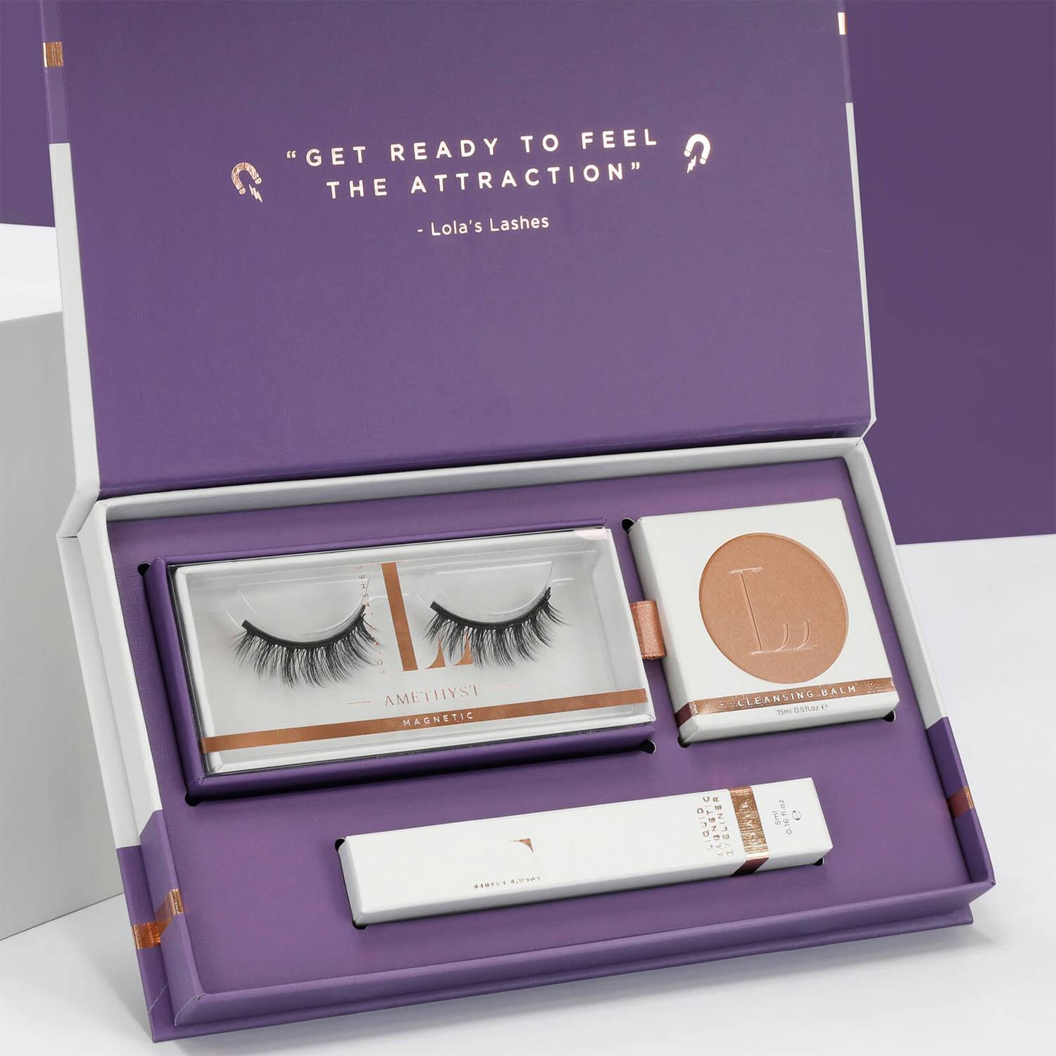 Lola's Lashes Amethyst Magnetic Eyelash Kit - Black Eyeliner