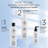 NIOXIN 3-Part System 1 Trial Kit for Natural Hair with Light Thinning Kit