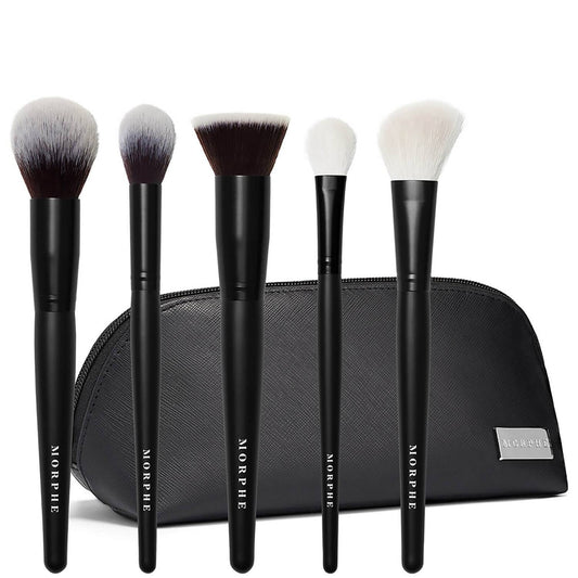 Morphe Face The Beat 5 Piece Brush Collection and Bag (Worth £79.00)