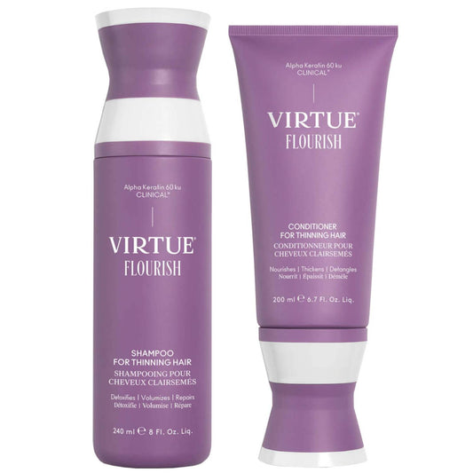 VIRTUE Flourish Shampoo and Conditioner for Thinning Hair Bundle