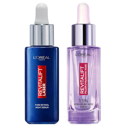 L'Oréal Paris Hyaluronic Acid Serum and Revitalift Laser Retinol Serum Bundle