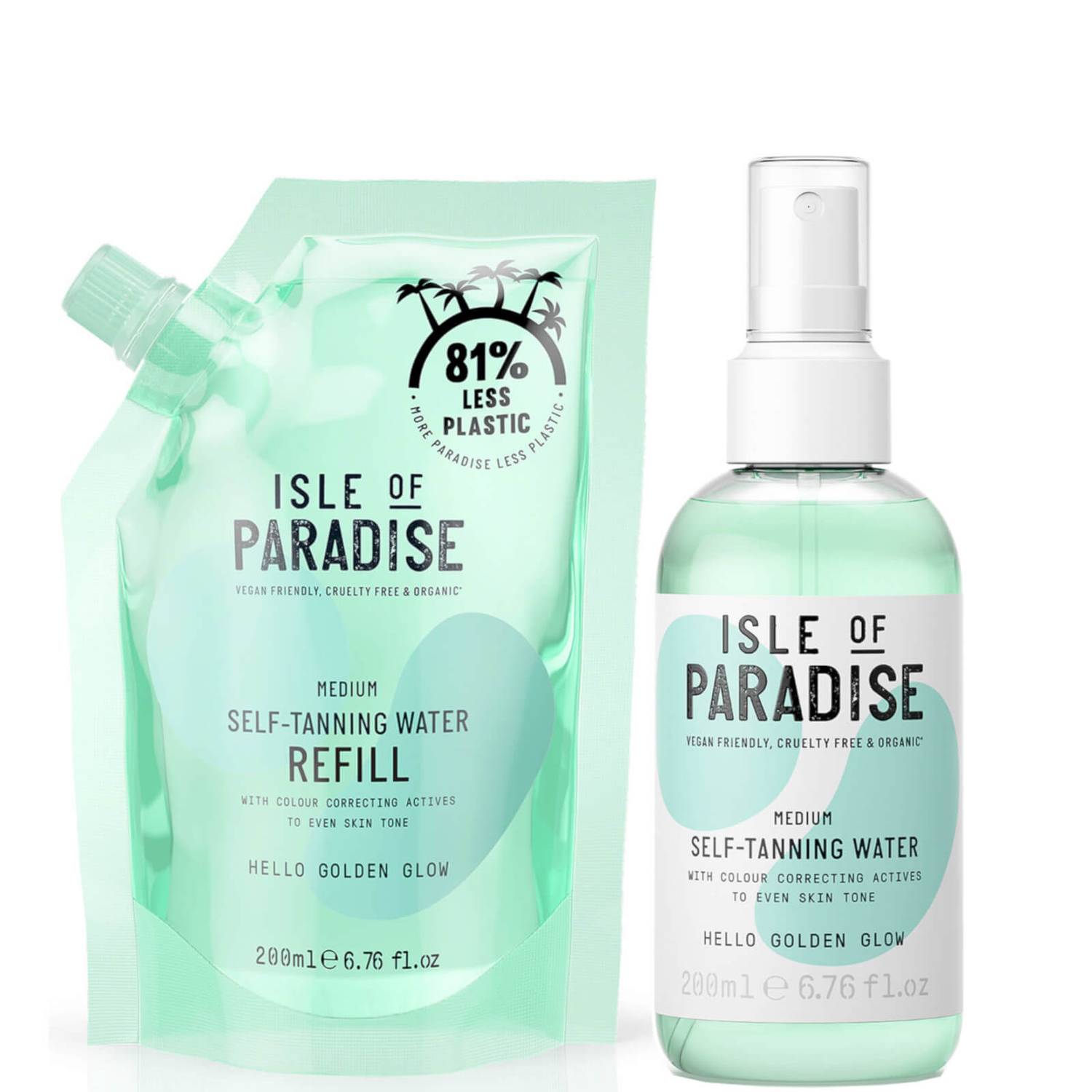 Isle of Paradise Medium Self-Tanning Water and Refill Bundle (Worth £33.9)