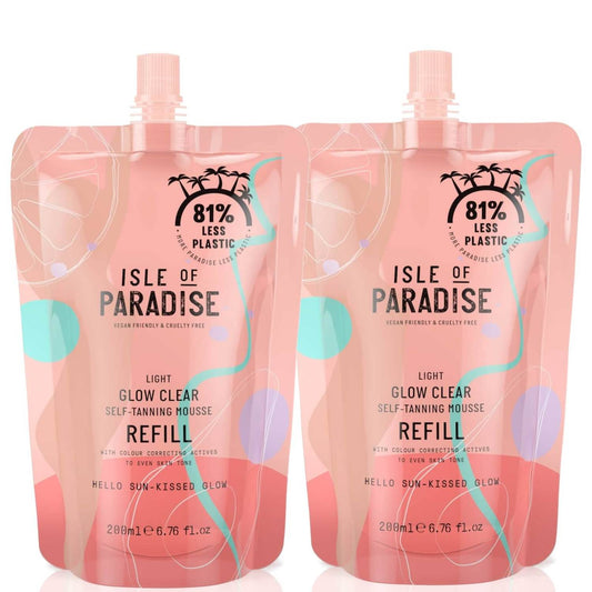 Isle of Paradise Light Glow Clear Mousse Refill Duo (Worth £31.90)