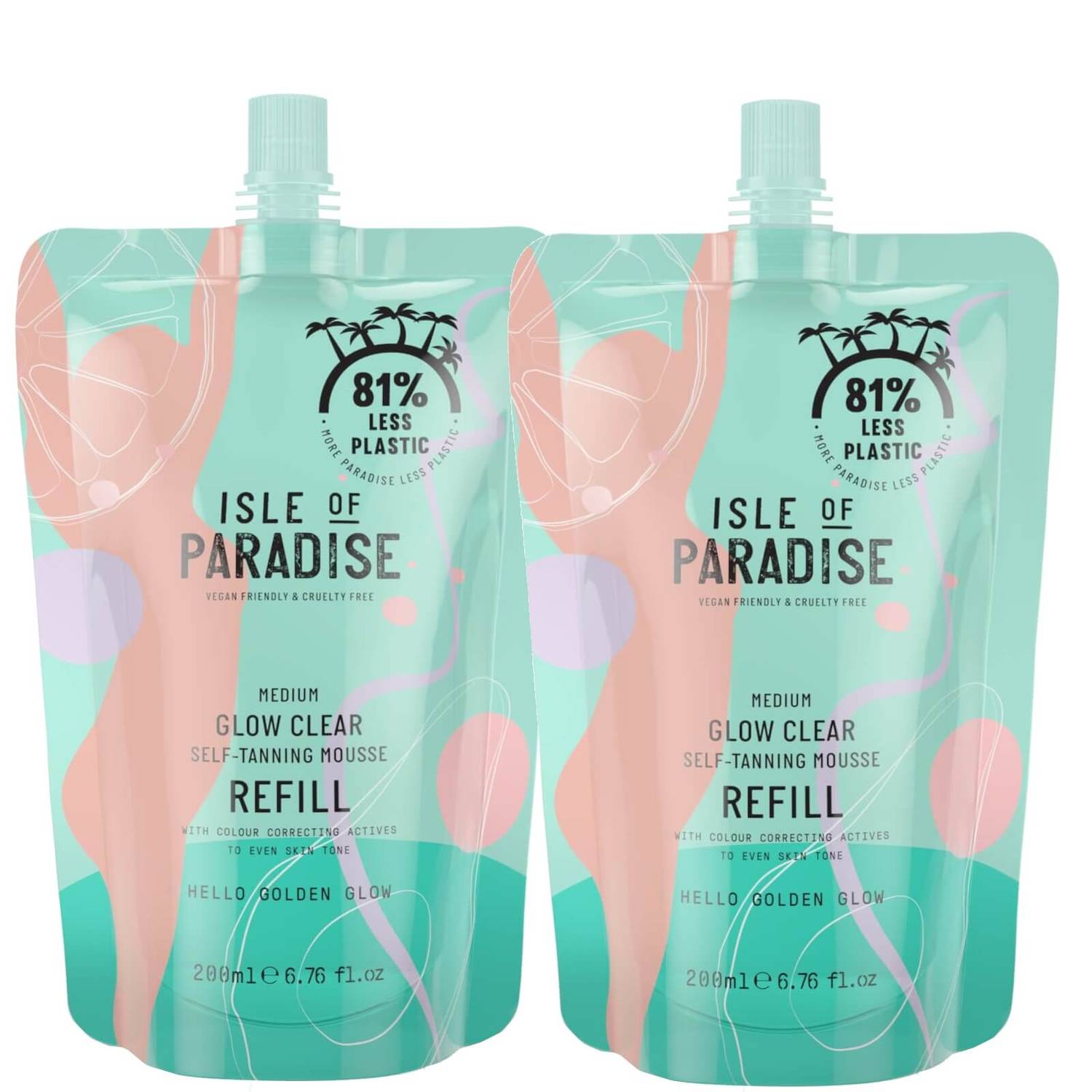 Isle of Paradise Medium Glow Clear Mousse Refill Duo (Worth £31.90)