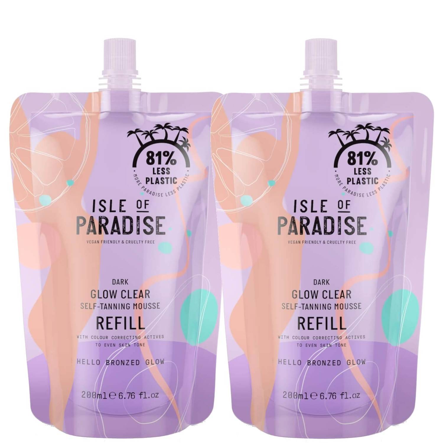 Isle of Paradise Dark Glow Clear Mousse Refill Duo (Worth £31.90)