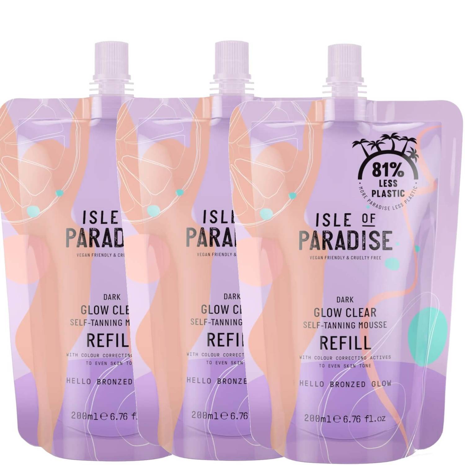 Isle of Paradise Dark Glow Clear Mousse Refill Trio (Worth £47.85)