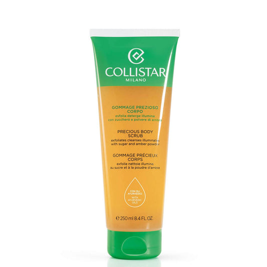 Collistar Precious Body Scrub Exfoliates Cleanses Illuminates with Sugar and Amber Powder 250ml