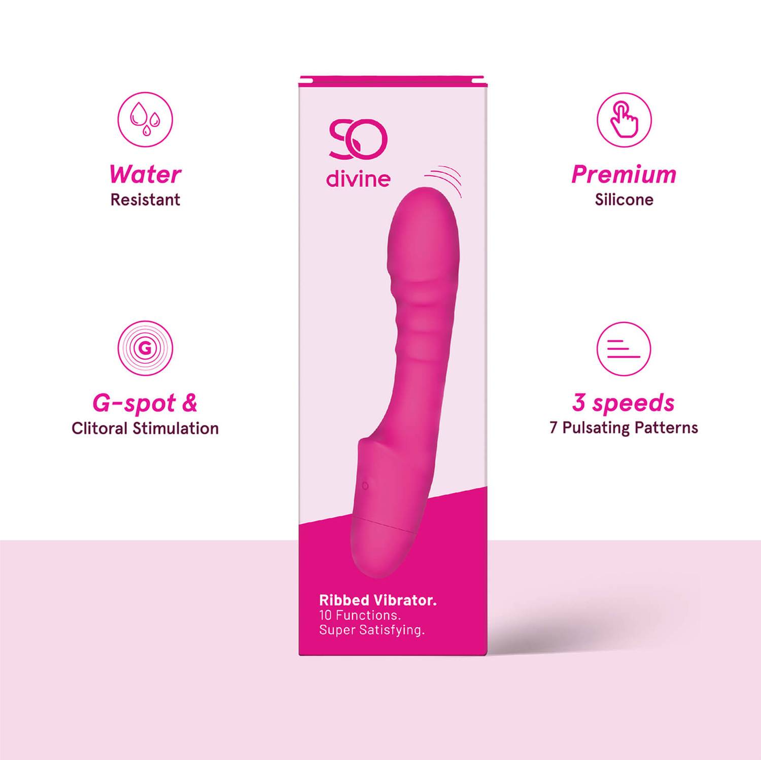 So Divine Pash Ribbed Vibrator Pink