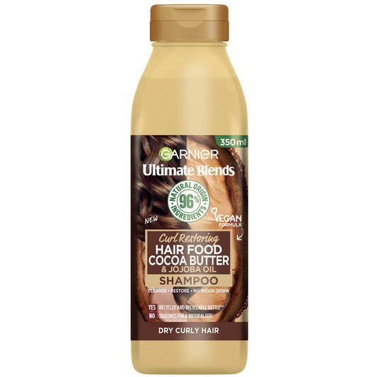 Garnier Ultimate Blends Cocoa Butter Shampoo for Dry, Curly Hair 350ml