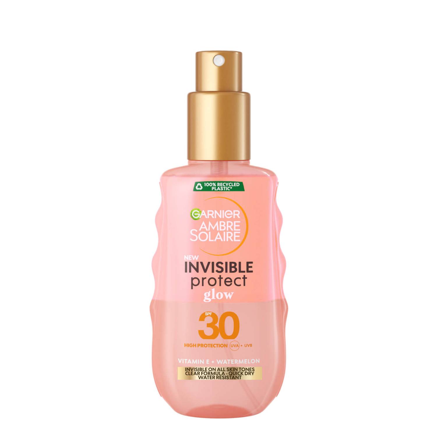 Garnier Ambre Solaire Invisible Protect Glow Transparent SPF30 Sun Cream Spray - Watermelon 150ml