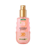 Garnier Ambre Solaire Invisible Protect Glow Transparent SPF30 Sun Cream Spray - Watermelon 150ml