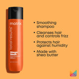 Matrix Mega Sleek Shea Butter Smoothing Shampoo, Conditioner and Iron Smoother Heat Protection Routine for Frizzy Hair