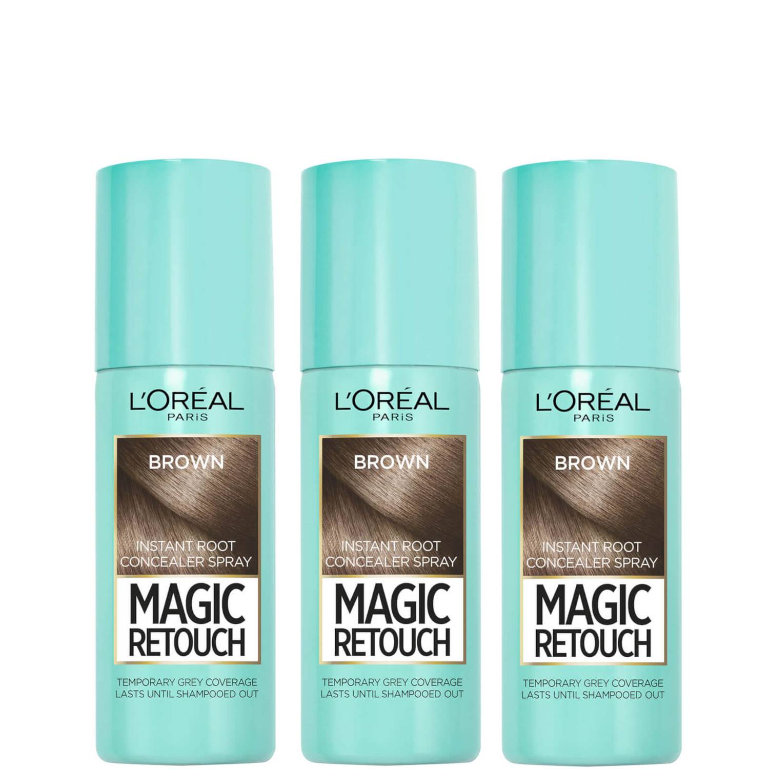 L?Oréal Paris Magic Retouch Medium Brown Root Concealer Spray Trio Bundle