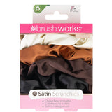 brushworks Nude Satin Scrunchies (Pack of 4)