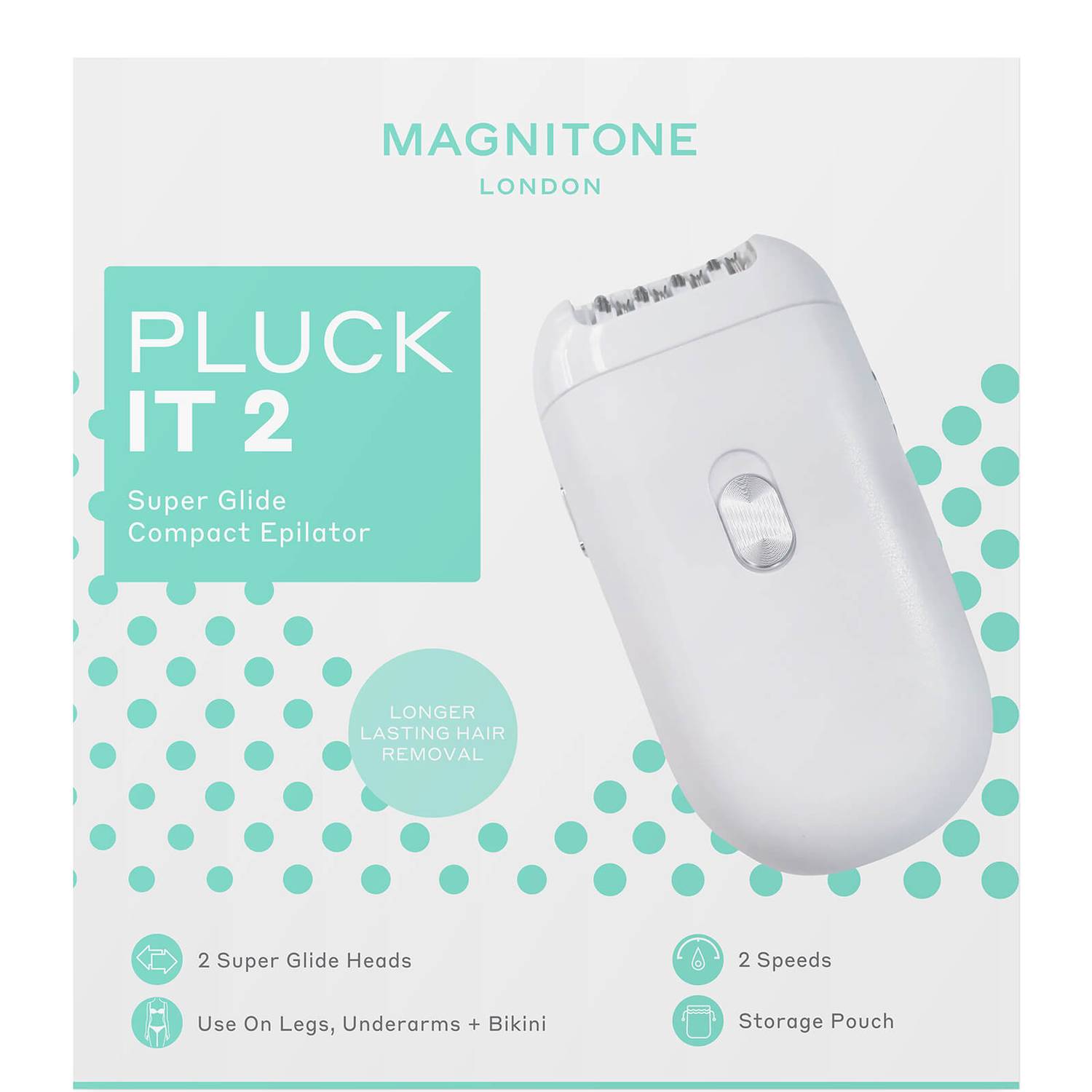 MAGNITONE London PluckIt2 2-in-1 Super Glide Compact Epilator