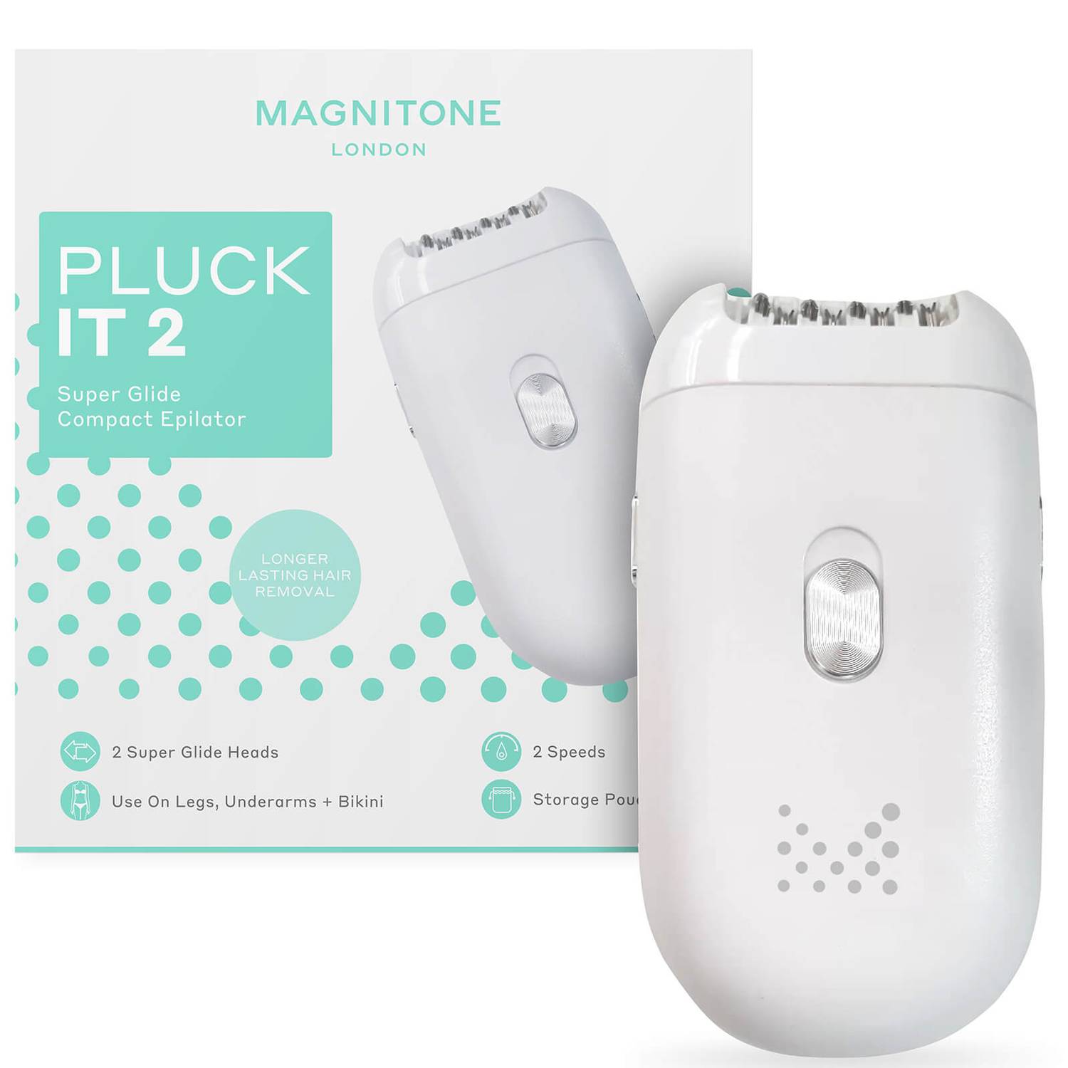 MAGNITONE London PluckIt2 2-in-1 Super Glide Compact Epilator