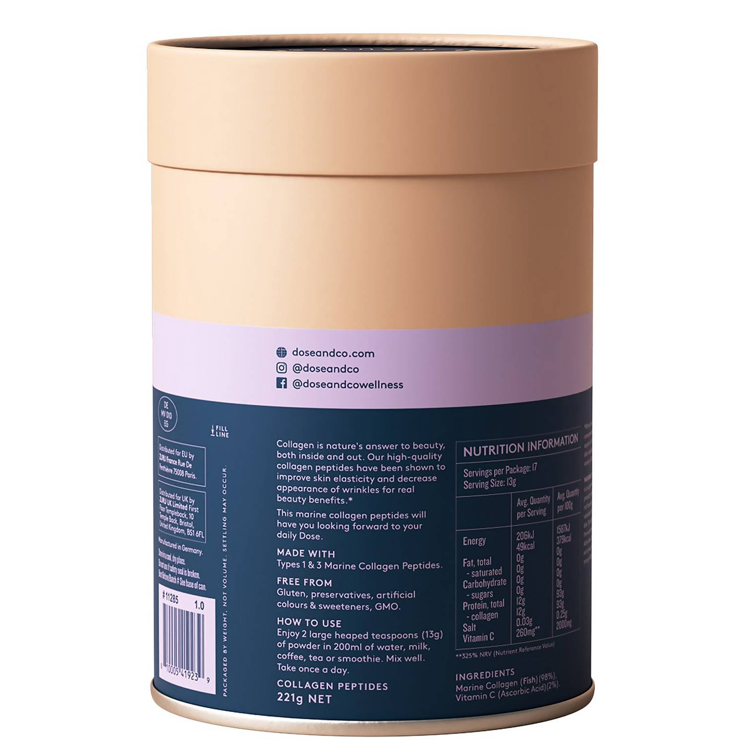 Dose & Co Marine Collagen Unflavored 221g