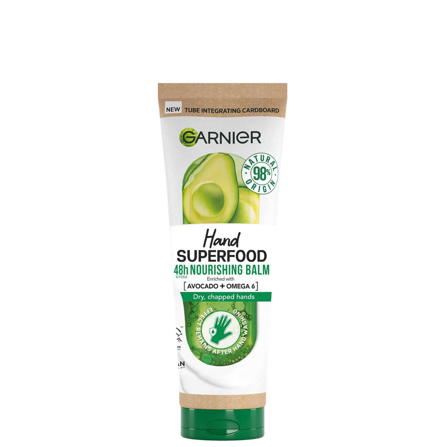 NEW Garnier Hand Superfood, Nourishing Hand Cream, with Avocado and Omega 6, Hand Cream for Dry hands, Vegan Formula, 75ml