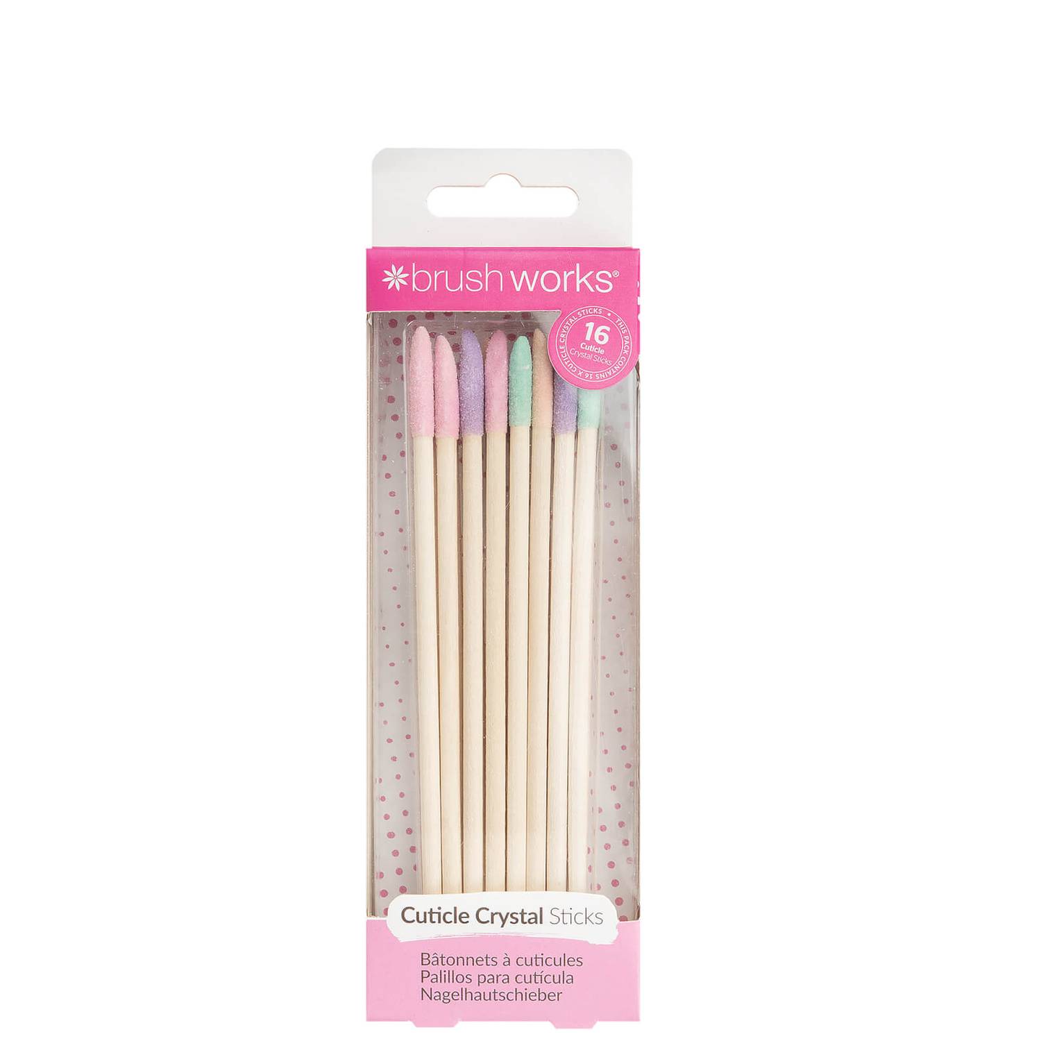 brushworks Cuticle Crystal Sticks (16 Pack)