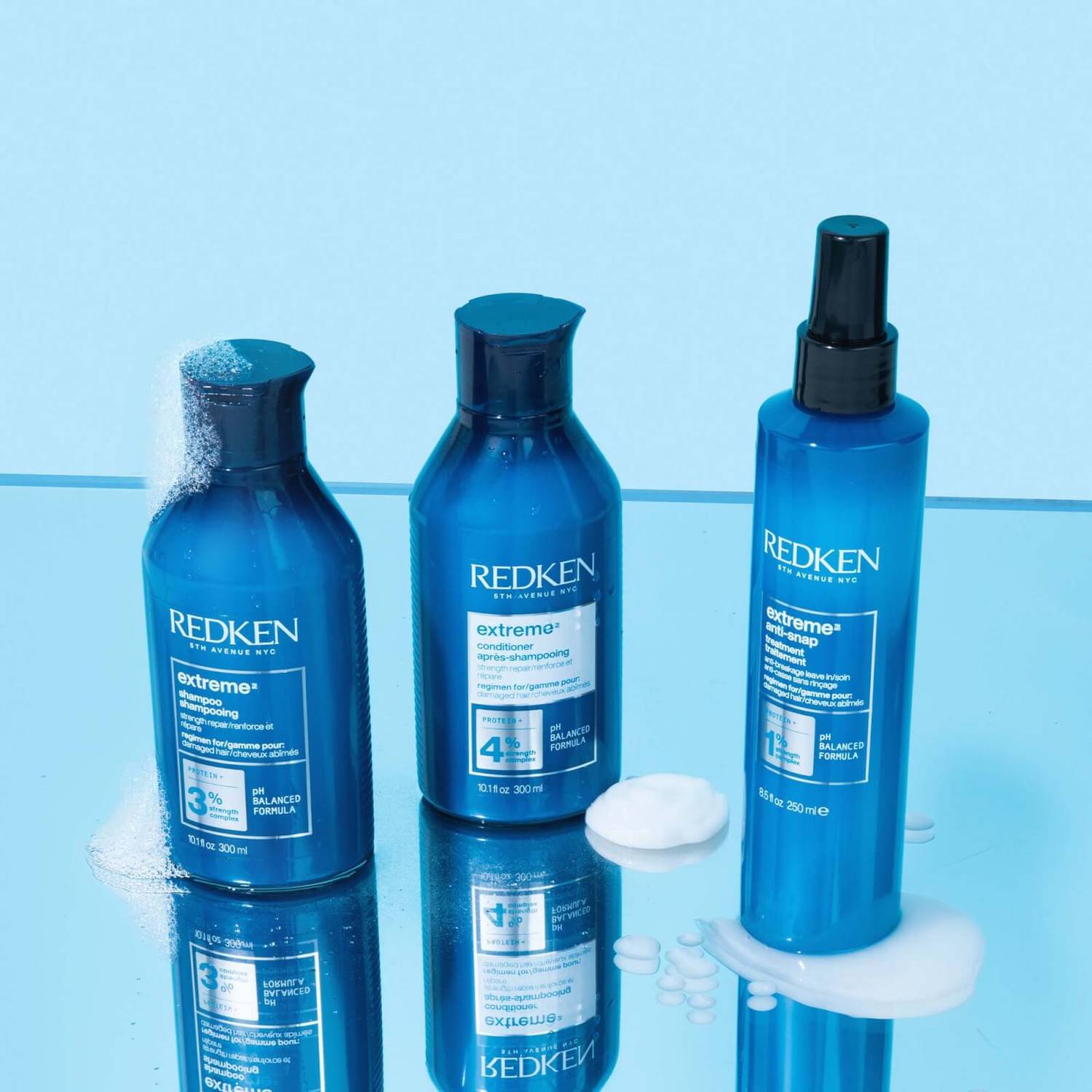 Redken Extreme Shampoo, Conditioner and Anti-Snap Treatment Routine for Damaged Hair