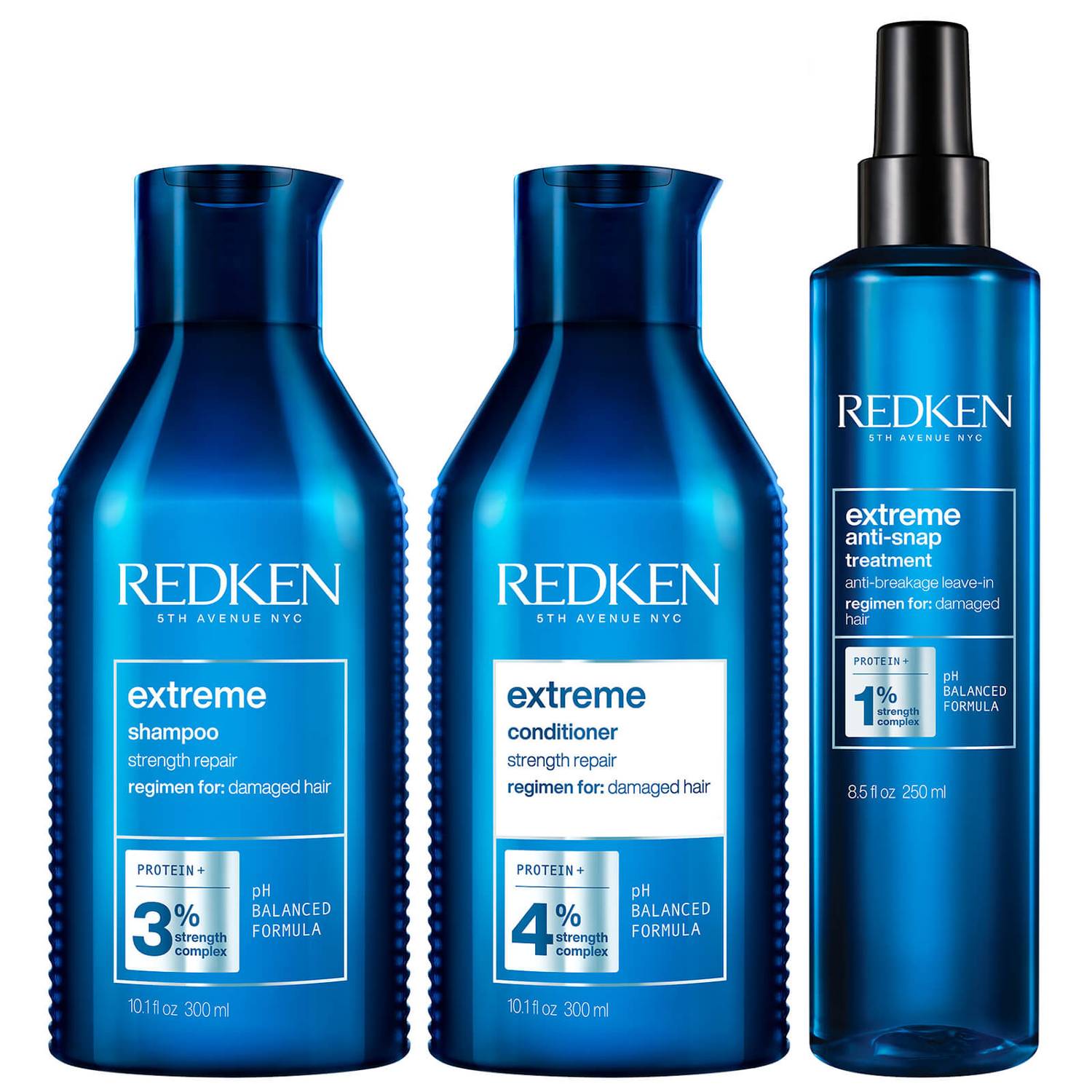 Redken Extreme Shampoo, Conditioner and Anti-Snap Treatment Routine for Damaged Hair