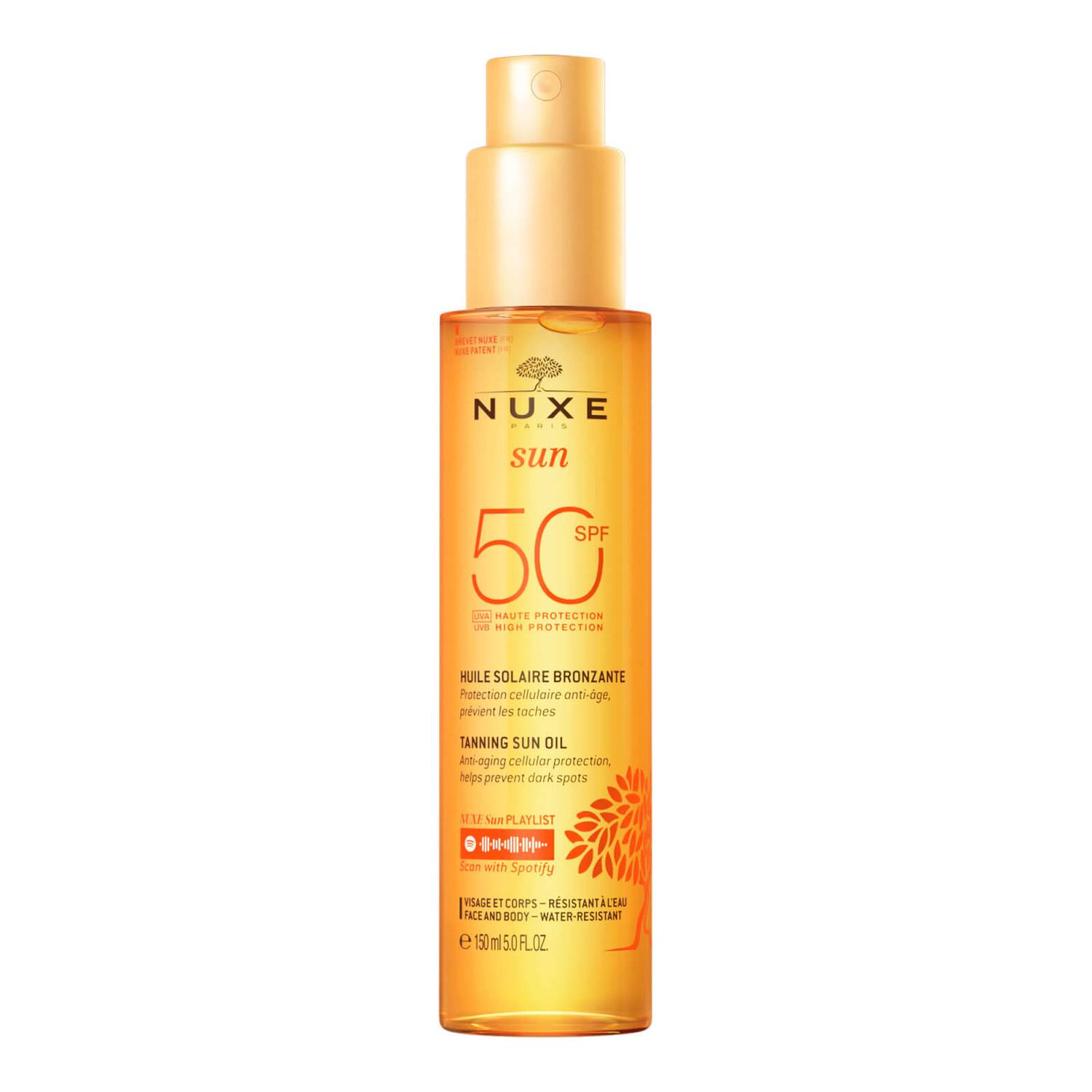 NUXE Tanning Sun Oil High Protection SPF50 face and body 150 ml