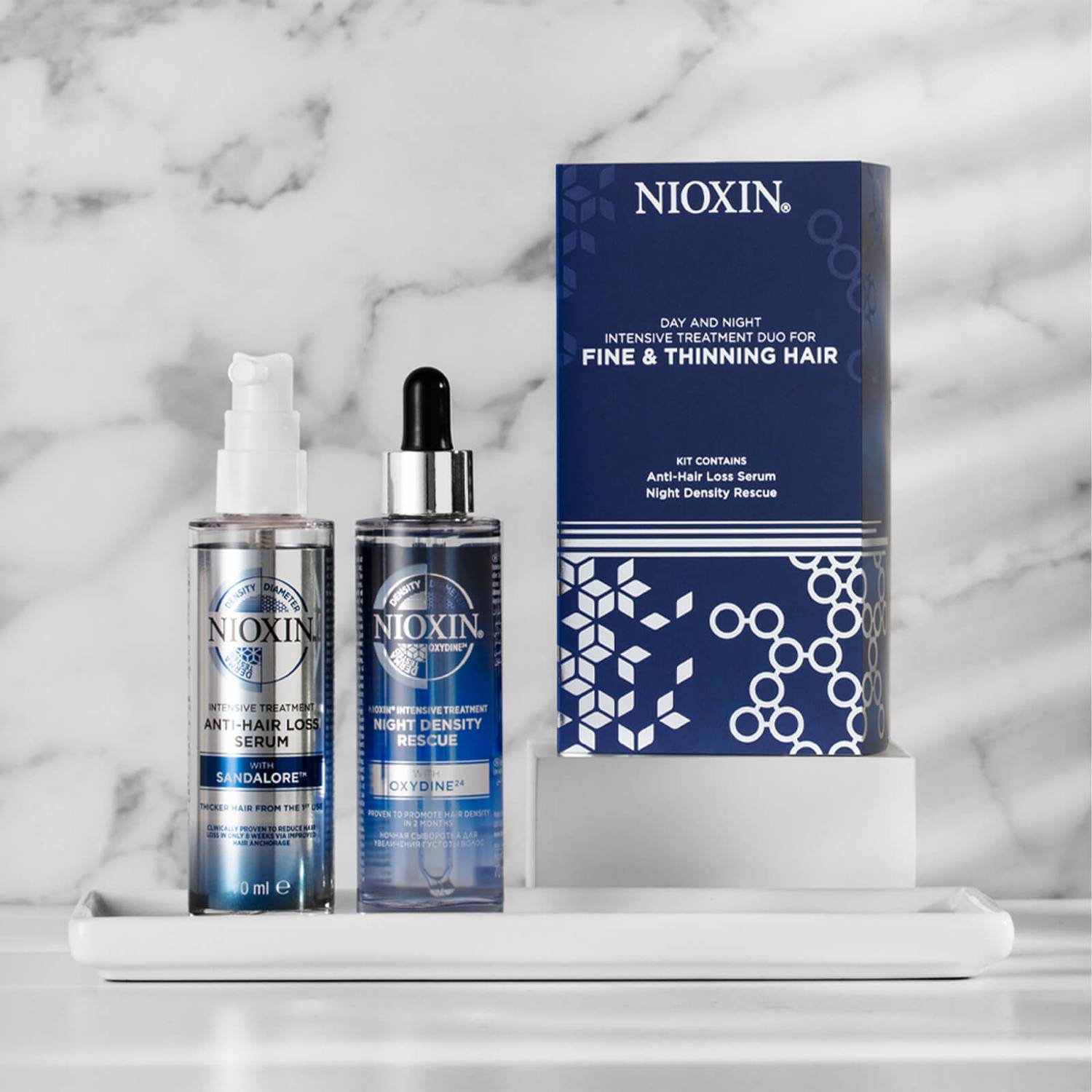 NIOXIN Intensive Treatment Day and Night Duo - Anti Hair Loss Serum and Night Density Rescue