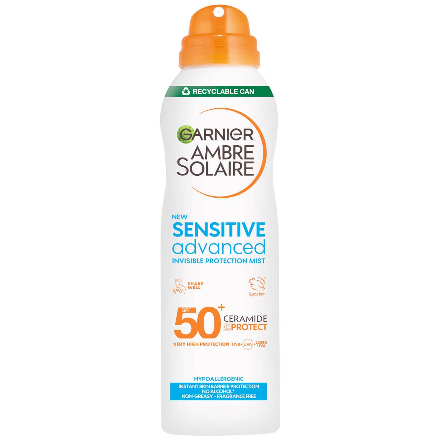 Garnier Ambre Solaire SPF 50 Sensitive Advanced Dry Mist Sun Spray 150ml