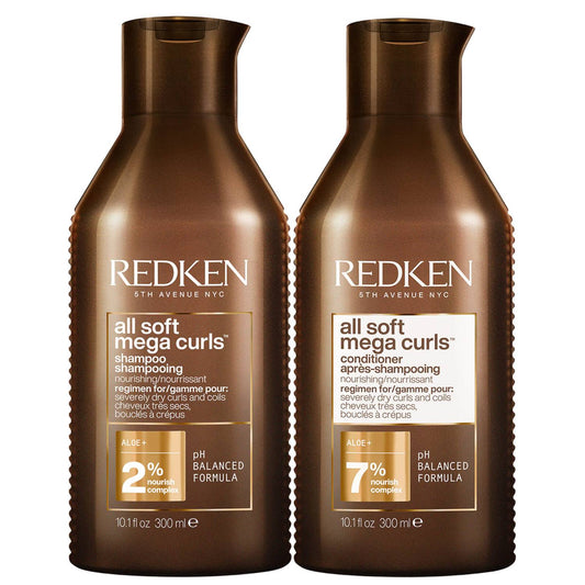 Redken All Soft Mega Curl Hydrating and Nourishing Shampoo and Conditioner Bundle for Curly and Coily Hair