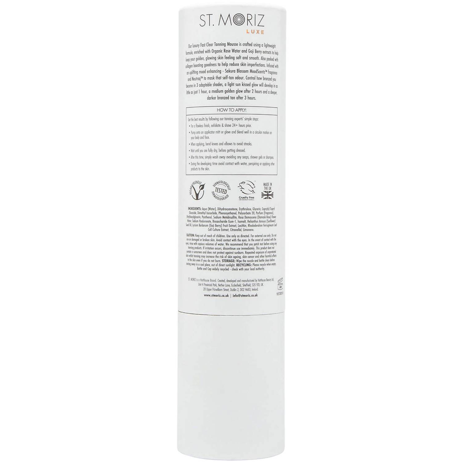 St. Moriz Luxe Hydra-Glow Clear Tanning Mousse - Fast 200ml