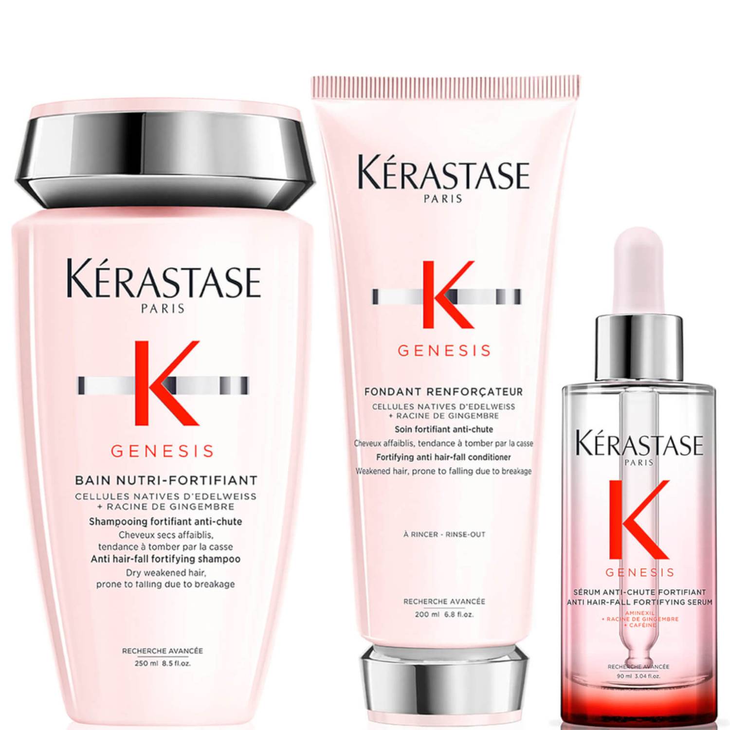 Kérastase Genesis Shampoo, Conditioner and Serum Hair Trio Routine