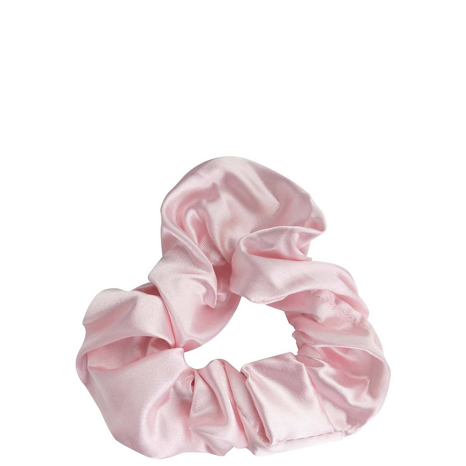 brushworks Pink and White Satin Scrunchies (Pack of 4)