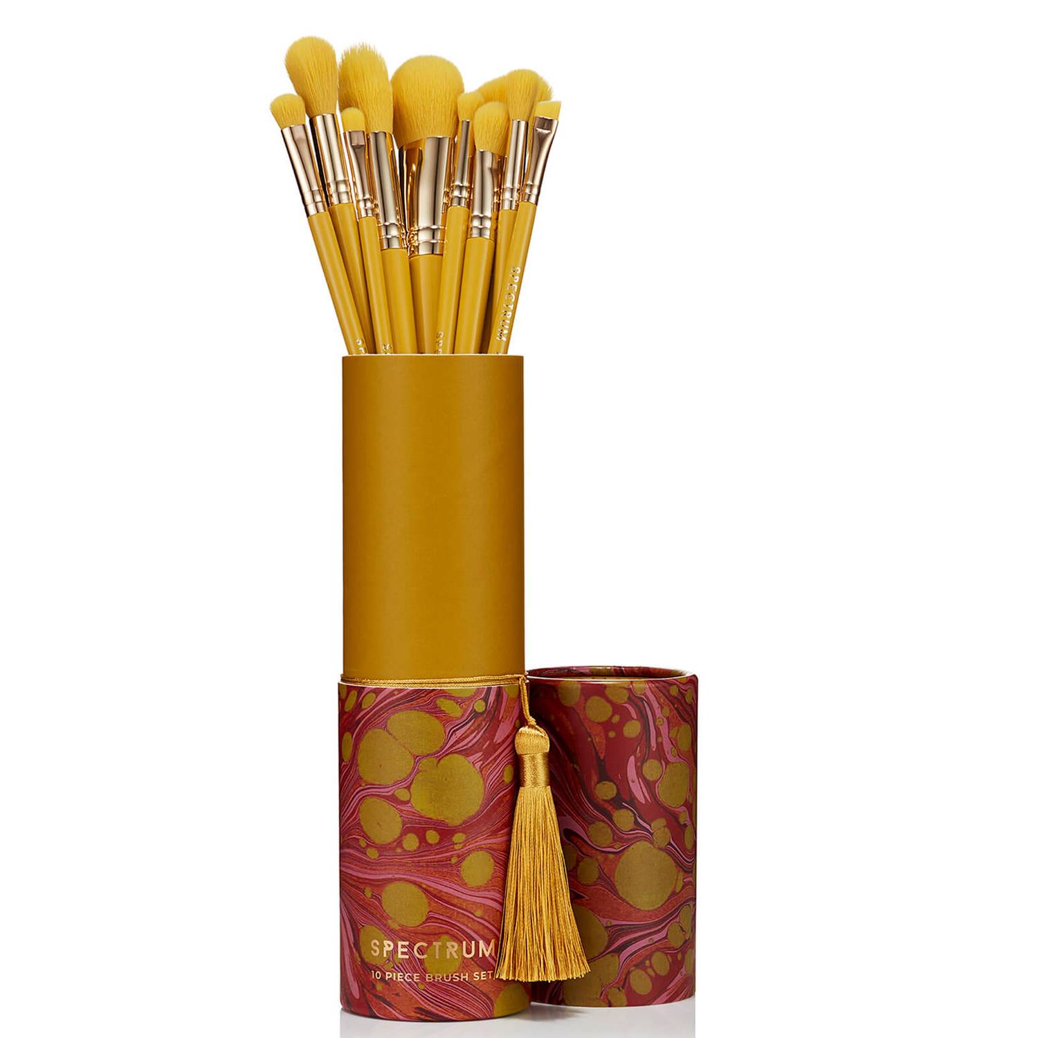 Spectrum Collections Golden Palm Marble 10 Piece Brush Set