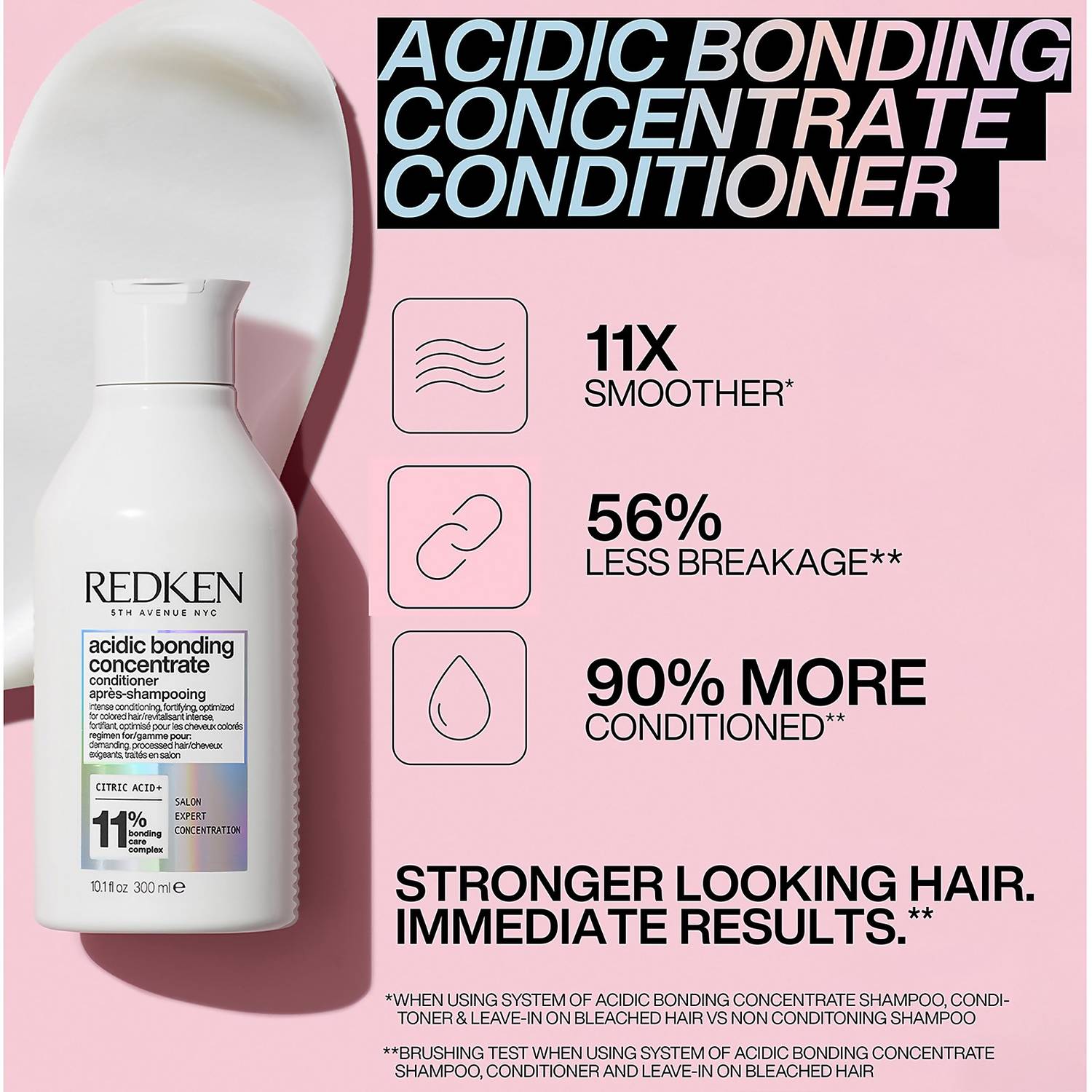 Redken Acidic Bonding Concentrate Intensive Pre-Treatment, Shampoo, Conditioner, Hair Mask and Leave-in Treatment Routine