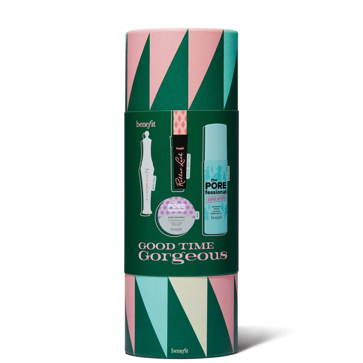 benefit Good Times Gorgeous Roller Lash Mascara, 24hr Brow Setter, Setting Spray and Face Mask Gift Set (Worth £95.50)